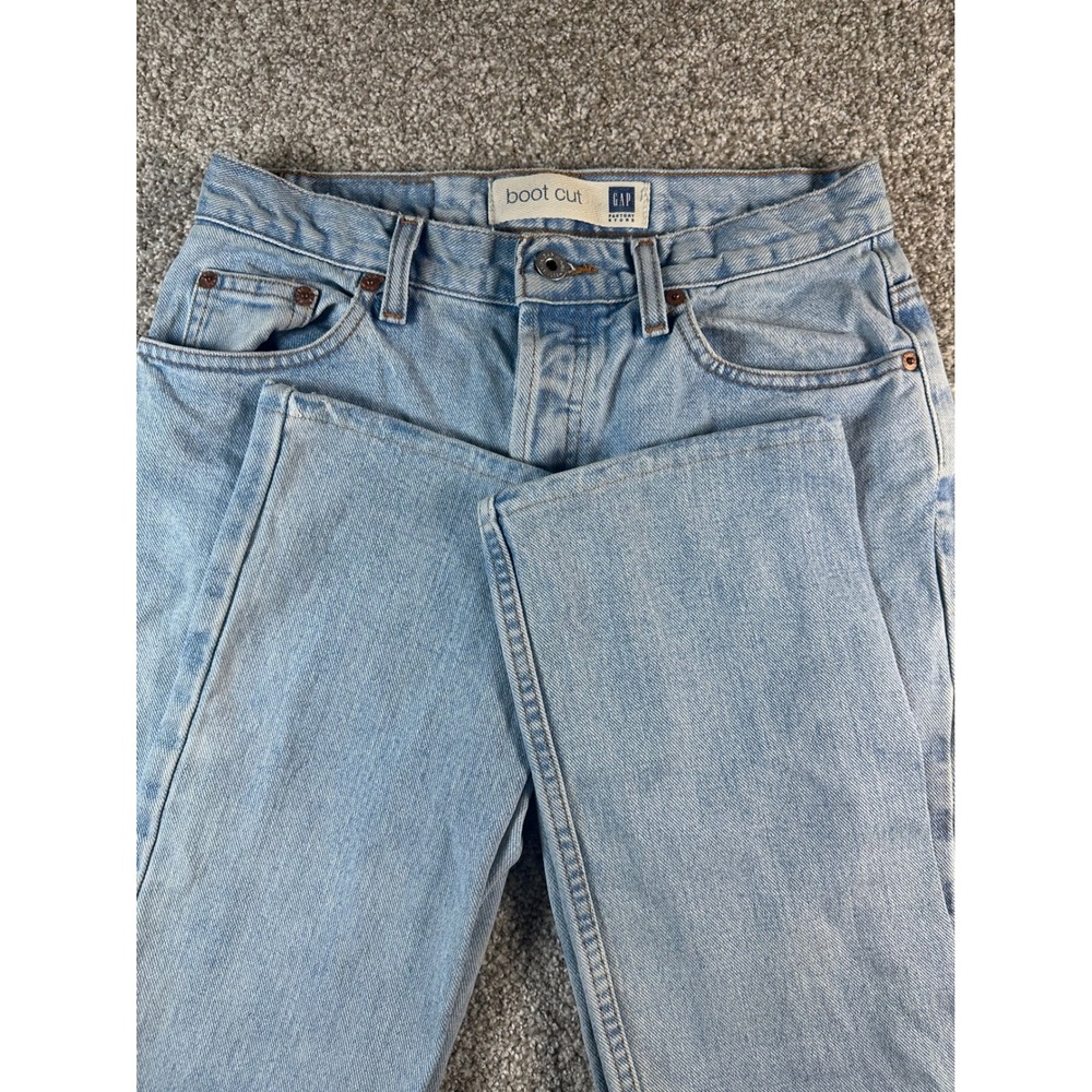Gap Factory Store Boot Cut Ankle Jeans Light Wash 100% Cotton Size 4 Ankle